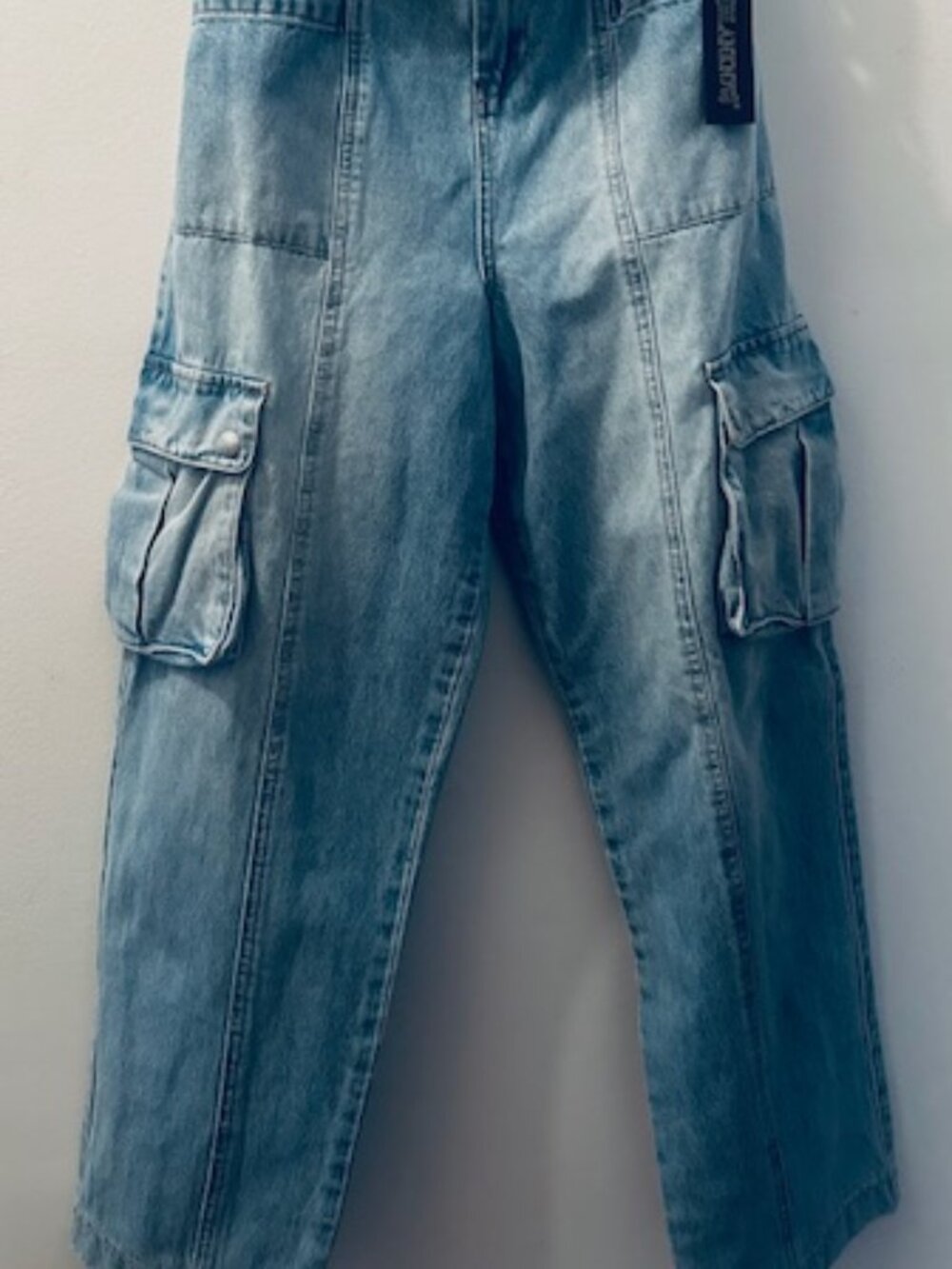 Blank NYC Women's Steal the Show Pant Denim Cargo Straight Leg Belt Jeans NEW - Picture 10 of 16